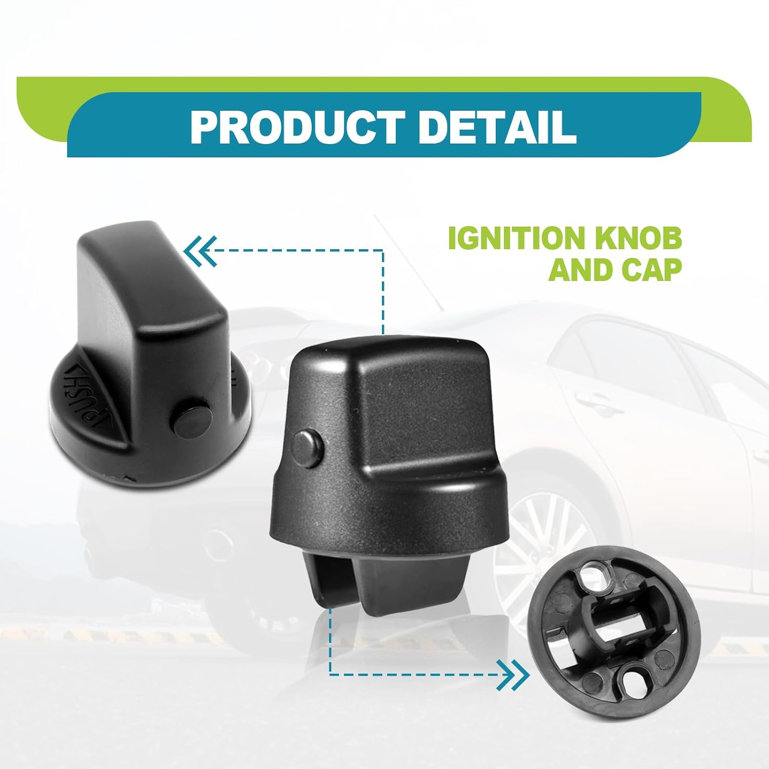 Keyless Ignition Start Switch Knob Cap Compatible with 2007-2015 Mazda CX-9 2006-2007 Mazda 6 2007-2011 CX7 | Replaces D461-66-141A-02 D6Y1-76-142 D46166141A02 image number 4