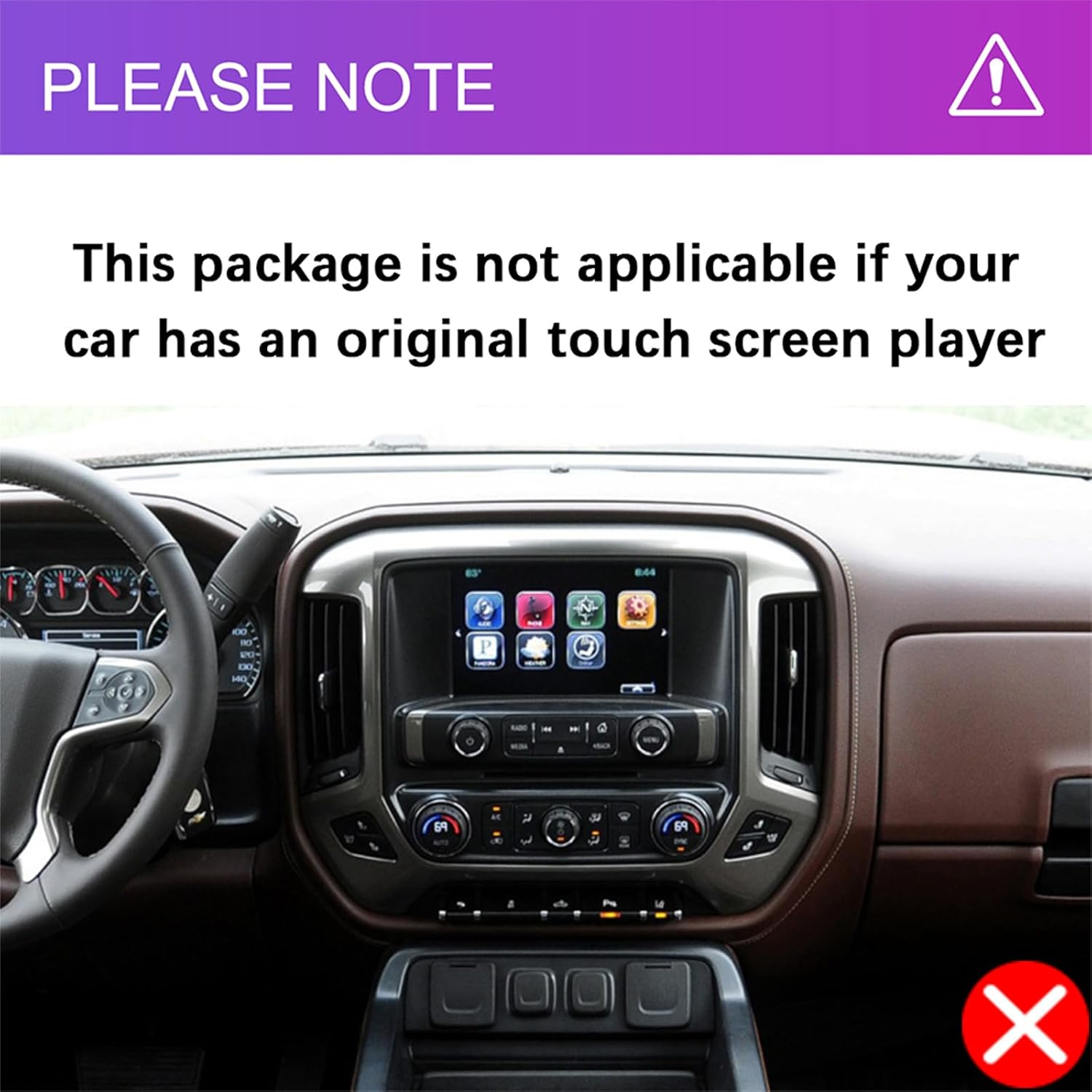 Rimoody 4G+64G Car Stereo for Chevrolet Silverado & GMC Sierra 2014-2018 Wireless Carplay Android Auto, Android 15 Car Radio 10.1'' In-Cell Touch Screen/Gps/Bluetooth/Fm Rds/Eq/Wi-Fi/Rear Camera image number 3