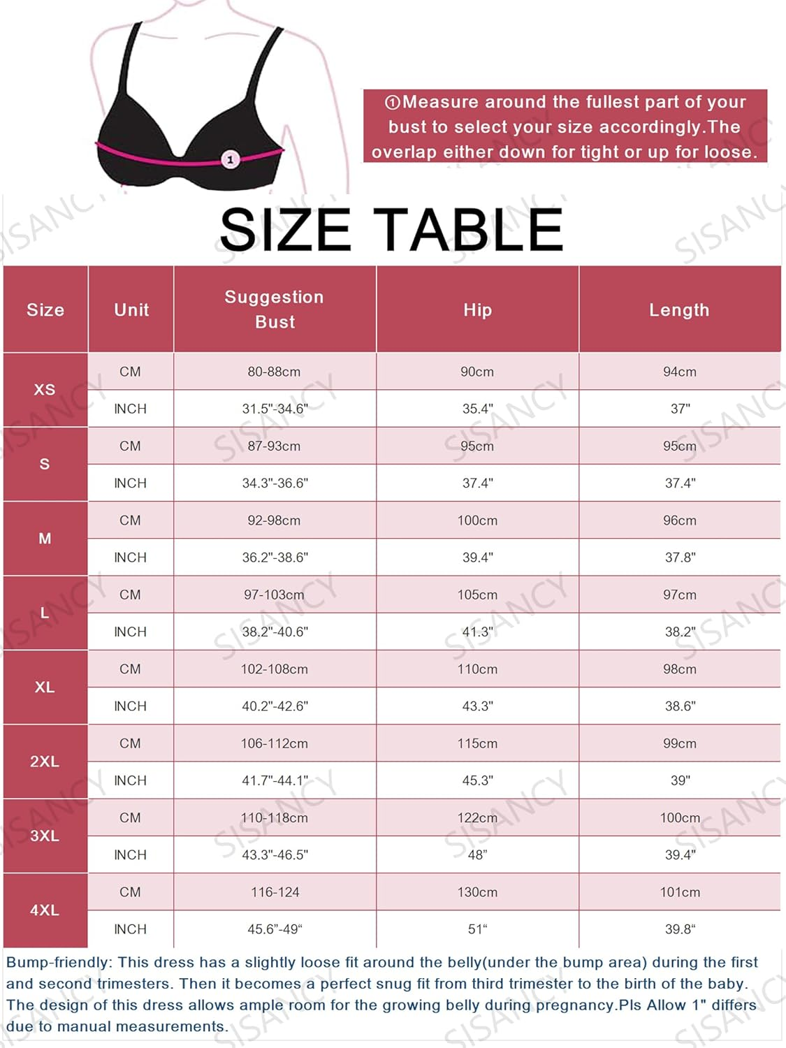 Red Ruffle off Shoulder Maternity Dress for Baby Shower, Short Sleeve Mermaid Bodycon Midi Pregnancy Evening Dress for Women image number 5