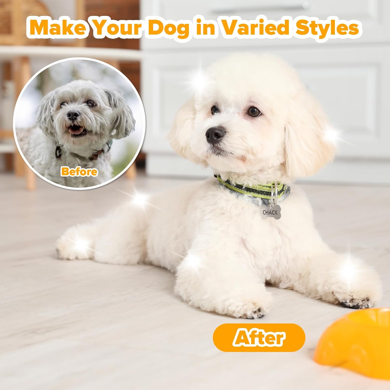 Advwin Dog Hair Grooming Clippers Kit with Nail Grinder, 4 in 1 Low Noise Silent Electric Clippers, Rechargeable Cordless Pet Clippers for Dogs & Cats, Grooming Paws, Eyes, Ears, Face, Matted Hair