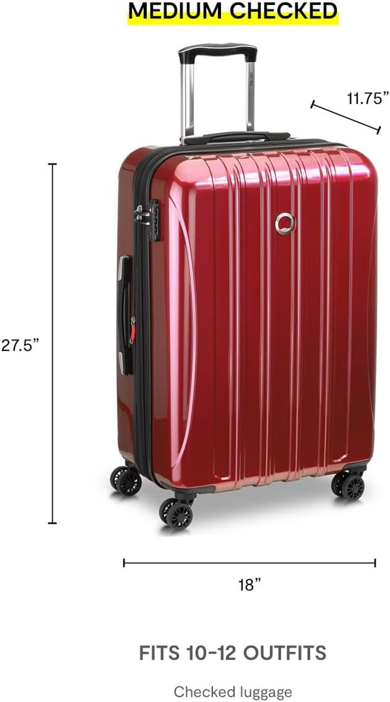 DELSEY Paris Helium Aero Hardside Expandable Luggage with Spinner Wheels, Brushed Charcoal, Checked-Medium 25 Inch, Helium Aero Hardside Expandable Luggage with Spinner Wheels