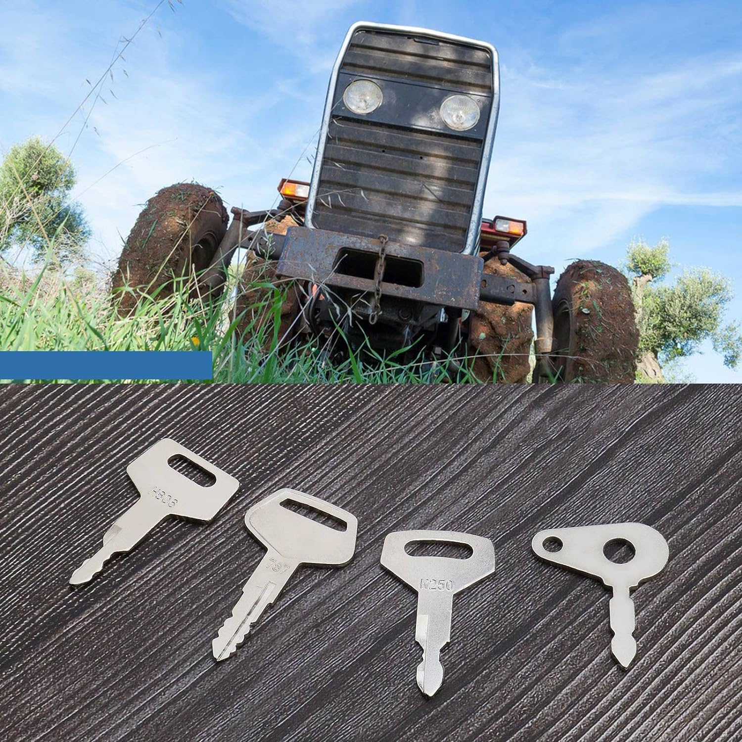 SING F LTD 10Pcs Ignition Starter Key Set for Agricultural/Excavator Machinery Compatible with Volvo, CAT, Hitachi, Etc. image number 1