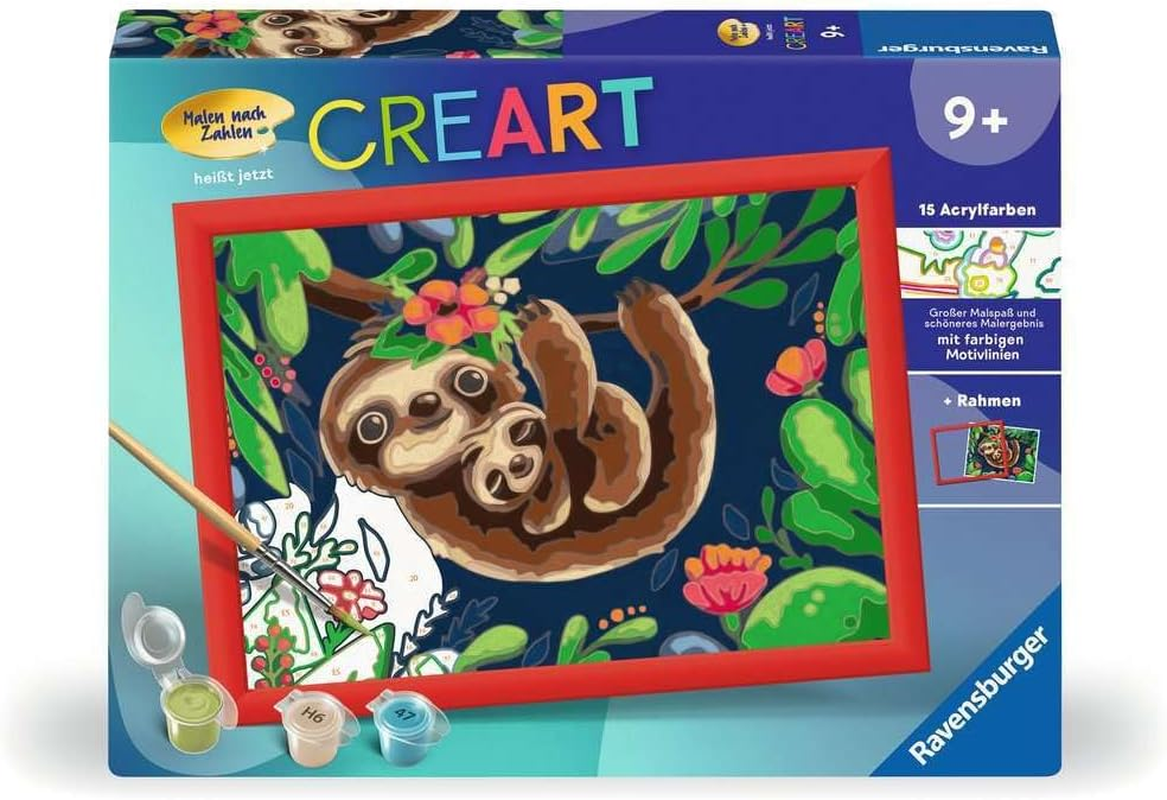 Ravensburger Malen Nach Zahlen 28698 - Niedliche Faultiere - Kinder Ab 9 Jahren image number 2