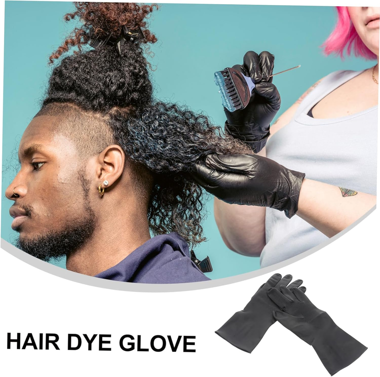 VICASKY Hair Salon Gloves Groom for Hair Dye Hairstylist Small plus Barber Dye Protector for Hair Dying Hand Hair Dye Glove Styling Dyeing Reusable Hair Salon Hairdresser Heat image number 2