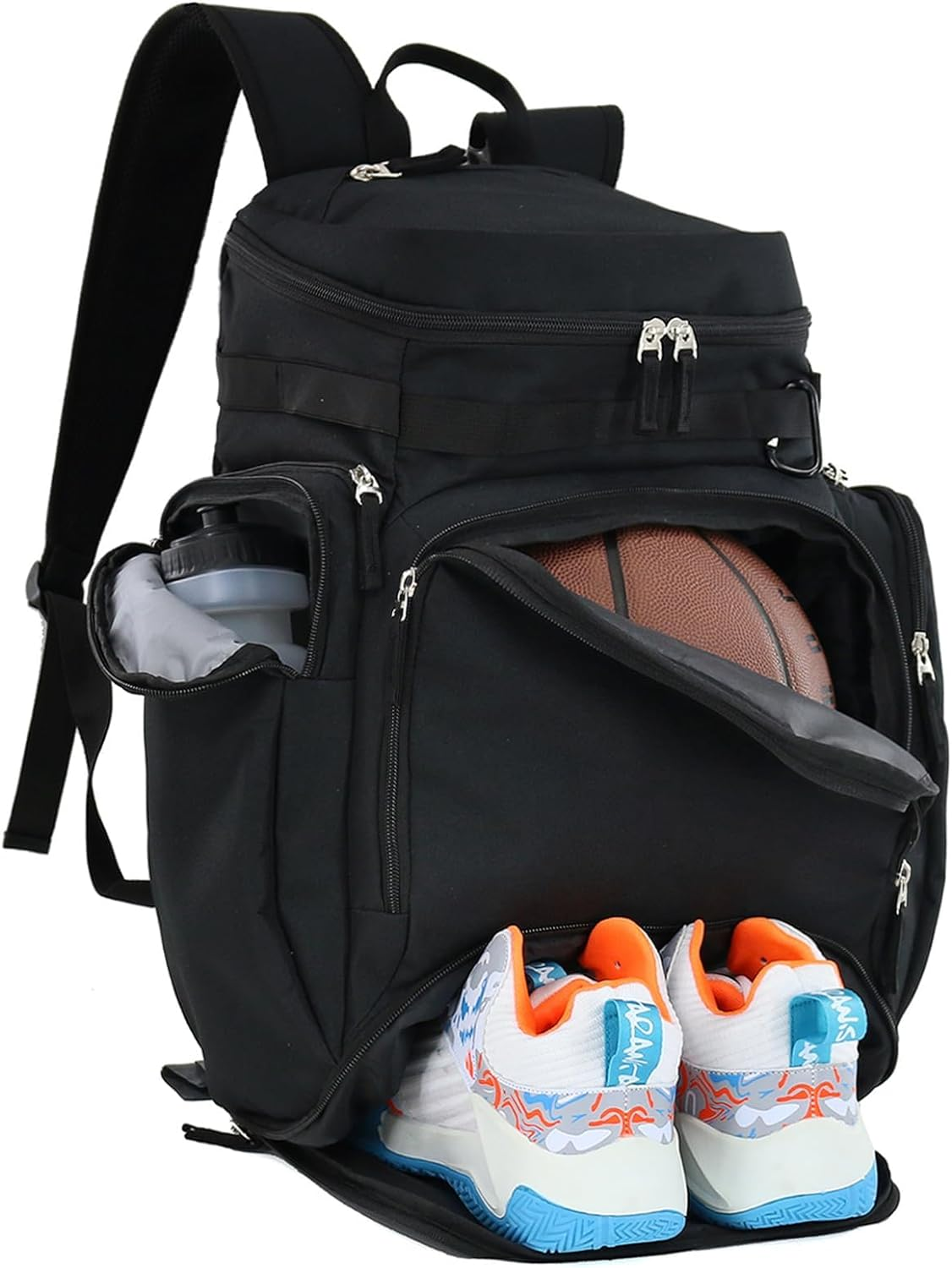 Basketball Backpack Large Sports Bag with Separate Ball Holder & Shoes Compartment, Best for Basketball, Soccer, Volleyball, Swim, Gym, Travel