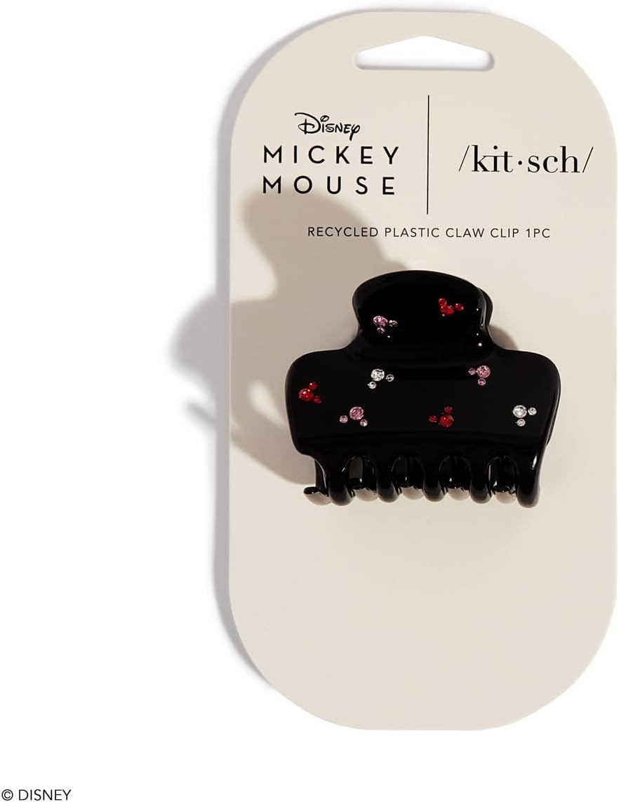 Mickey/Minnie X Kitsch Recycled Plastic Rhinestone Puffy Claw Clips, Hair Clips for Women Girls, Hair Claw Clips for Thick Hair, Claw Hair Clips for Thin Hair, Hair Accessories for Women, 1Pc (Black) image number 1