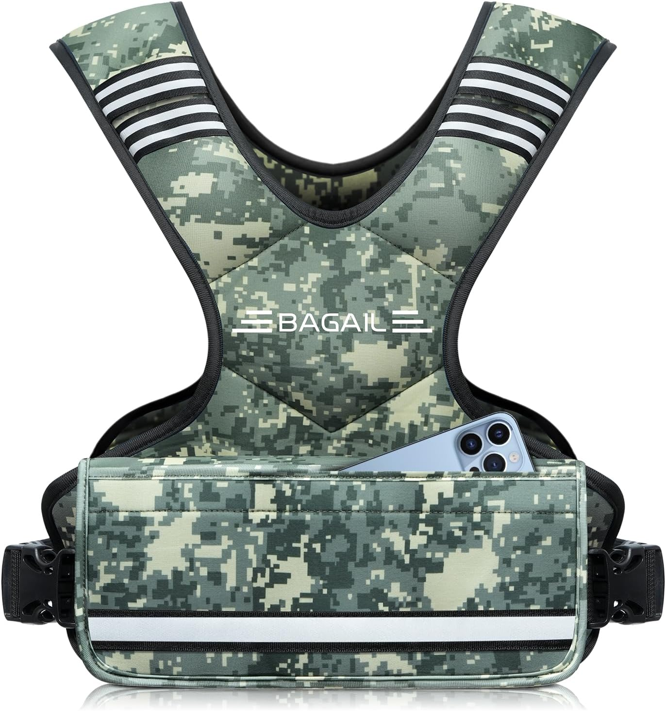 BAGAIL Adjustable Weighted Vest 4-10Lb, Removable Iron Sand Bags, Adjustable Bust Size, Heavy Duty Fitness Vest for Man Woman, Ideal for Gym Workouts and Aerobic Exercises
