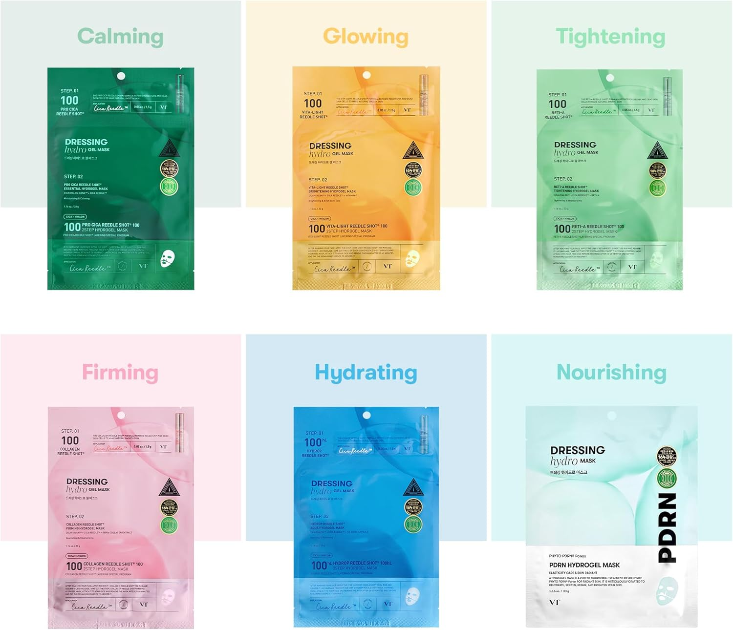 VT COSMETICS Hydrop Reedle Shot 100Hl 2-Step Hydrogel Mask, Intensive Hydrating, Exosome Hyaluronic Acid Face Mask, Dewy & Glass Skin, Overnight Melting Mask, Korean Facial Mask, 34.5G - Pro Cica image number 4