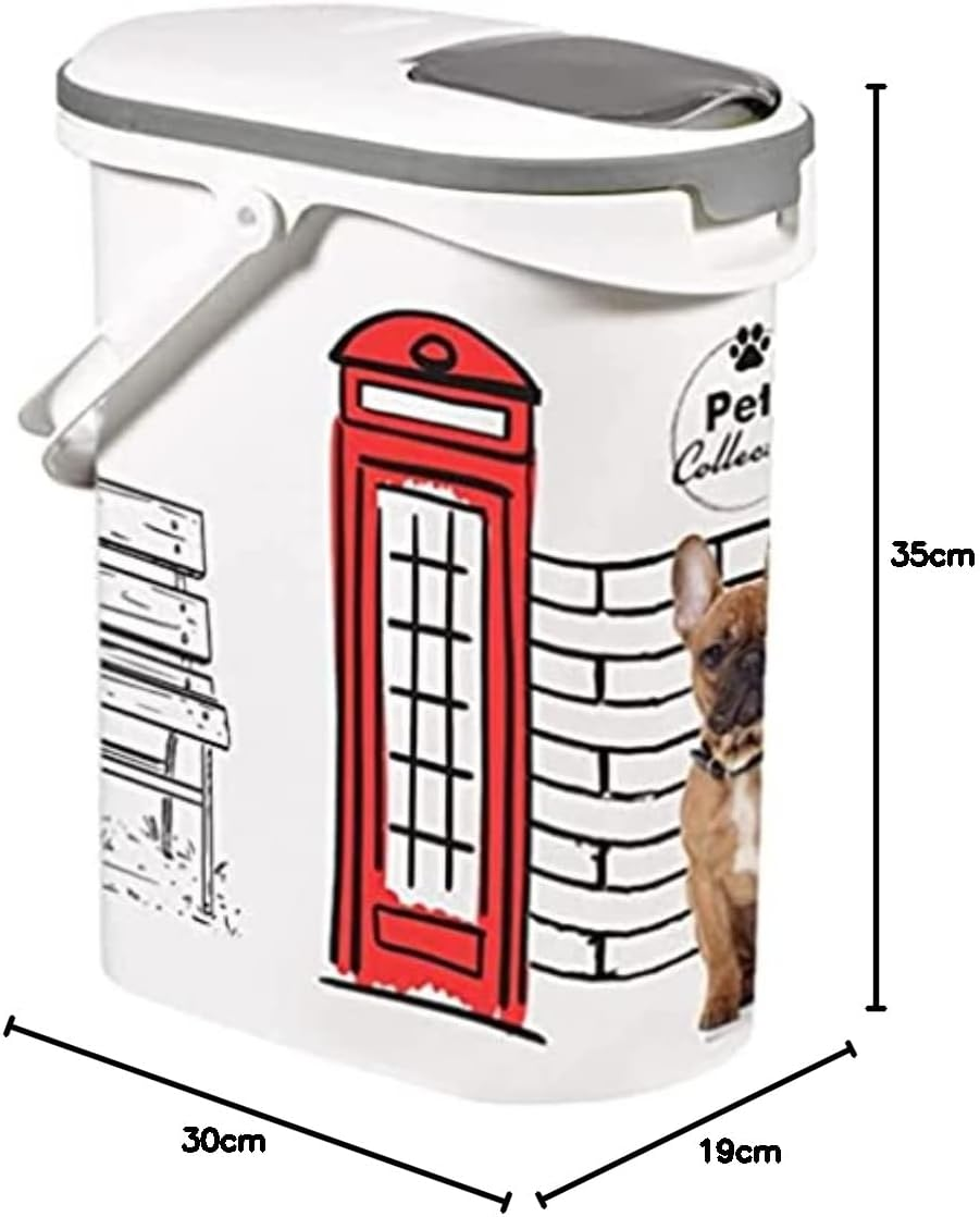 Curver Pet Food Container for Dogs - 10L/4Kg - Pets Collection - Airtight Odour Storage for Dog Food - 19 X 30 X 35 Cm, White