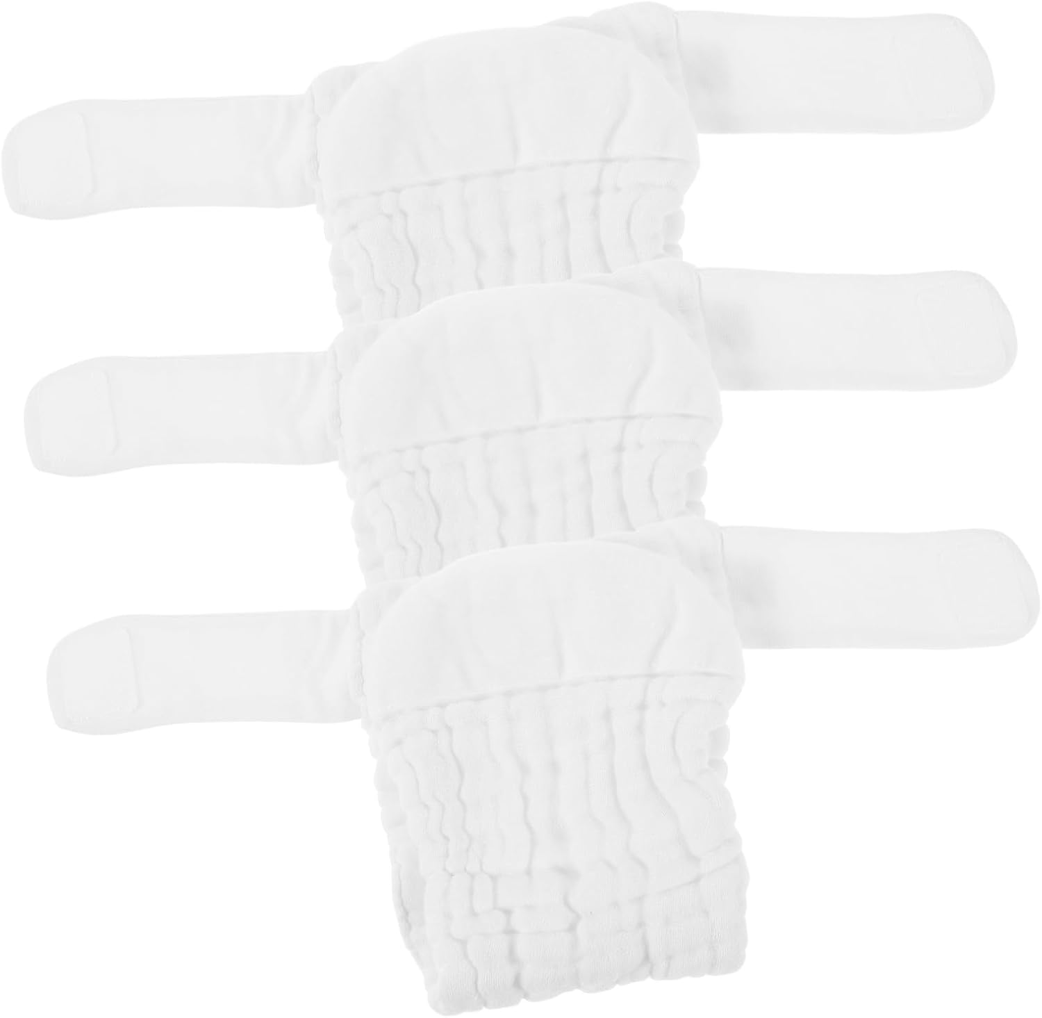 3Pcs Soft Cotton Cloth Diapers for Newborns Reusable Washable Diaper Pants for Boys and Girls High Absorbency Leakproof Design White Cotton image number 5
