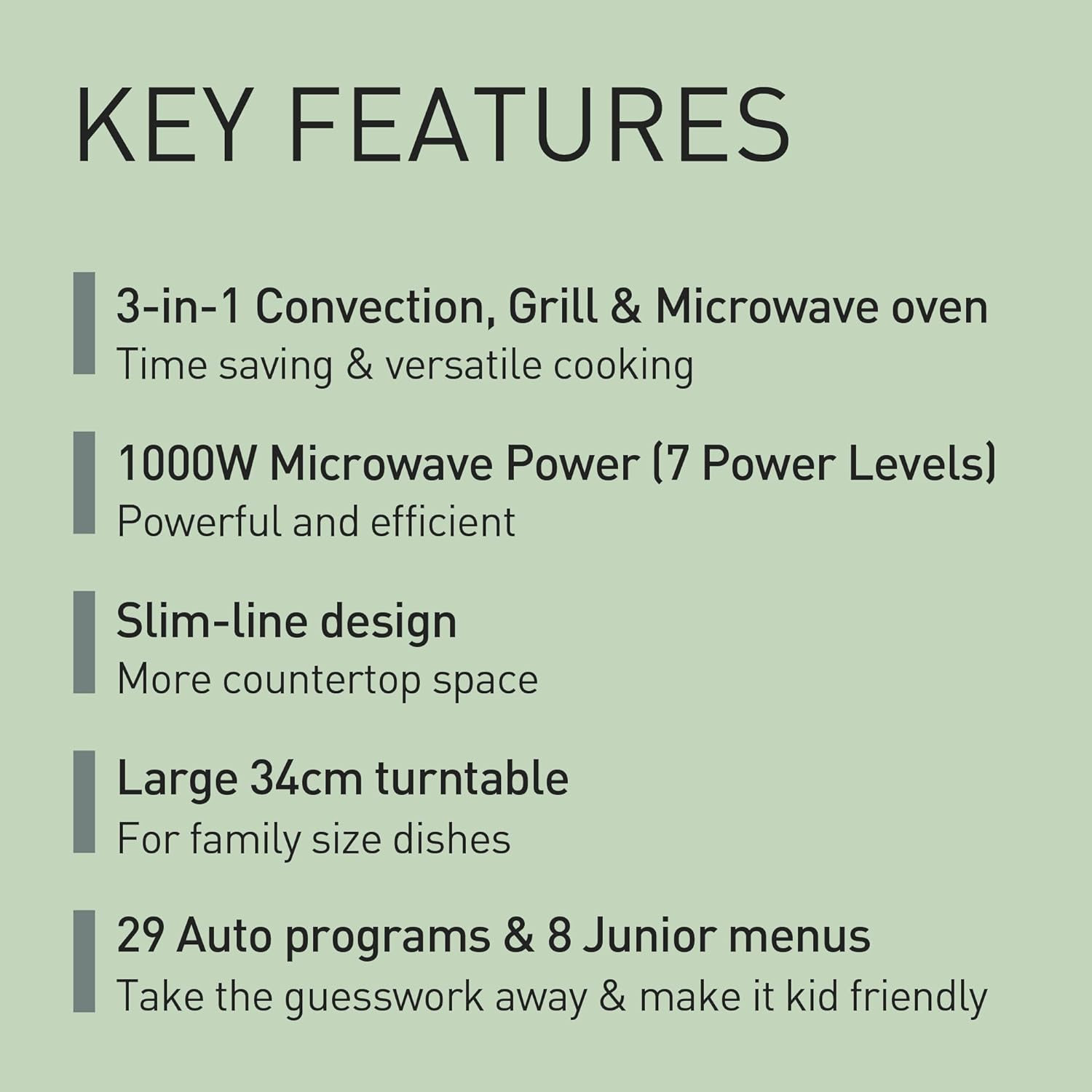 Panasonic 27L 1000W 3-In-1 Convection Microwave Oven, Stainless Steel (NN-CD58JSQPQ)