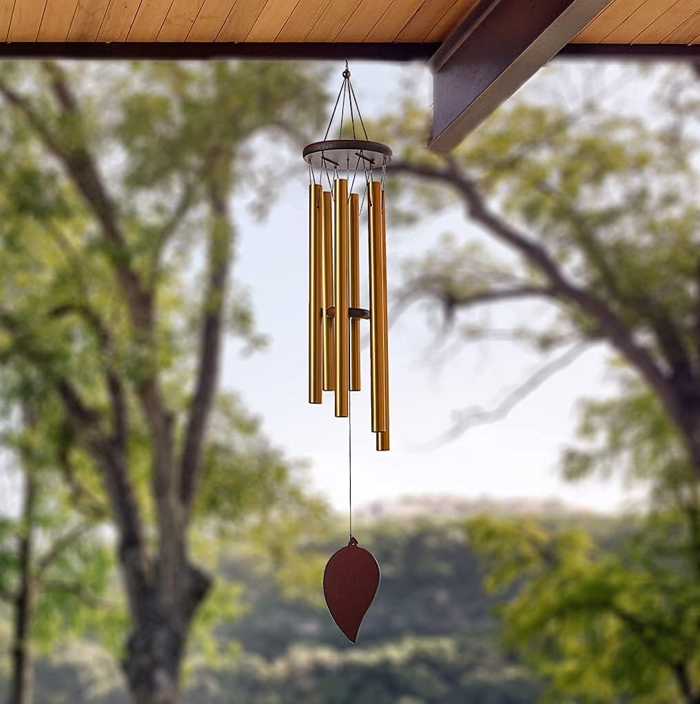 Wind Chimes for Outside, 35 Inch 6 Rustproof Aluminum Tubes Large Deep Tone Memorial Wind Chimes, Premium Chime Perfect for Patio, Porch, Garden, or Backyard (35 Inch) image number 2