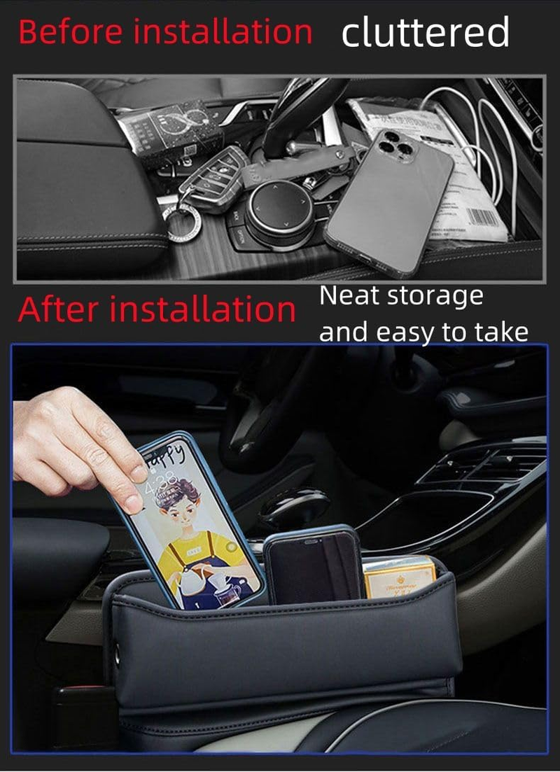 Car Seat Gap Filler,Car Seat Storage Box,Car Seat Gap Bag (Black)