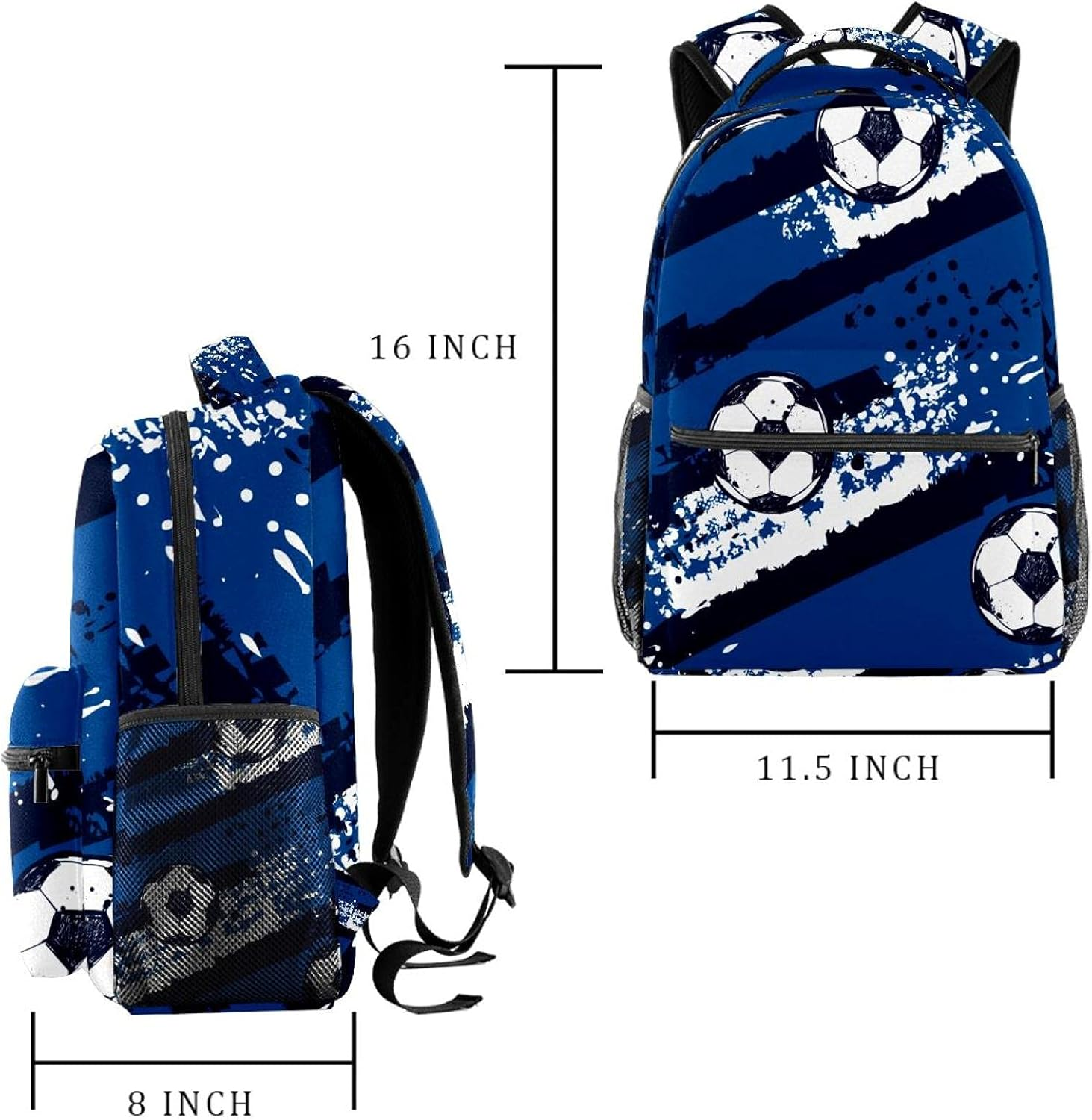 Abstract Grunge Football Pattern Backpack Students Shoulder Bags Travel Bag College School Tote Backpacks image number 2