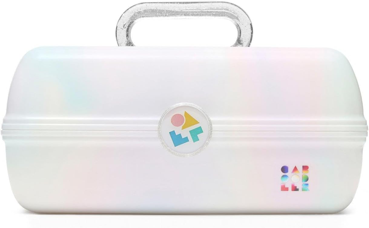 Caboodles Rainbow Rad - On-The-Go Girl Makeup Organizer, White Opal