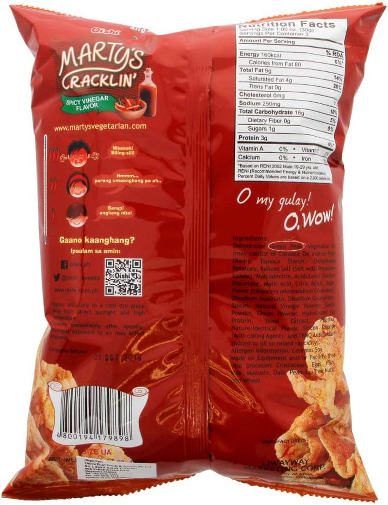 Oishi Marty'S Spicy Vinegar Cracklin 90G image number 1