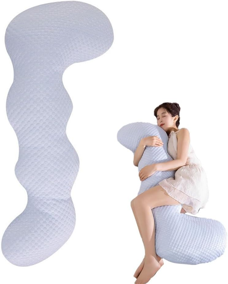Full Body Pillow, One Piece Full Body Pillow, Memory Foam Firm Body Pillow for Side Sleepe, Cooling Long Pillow, Bed Bedroom Side Sleeping Leg Pillow for Side Sleepers, Pregnancy, Back Pain image number 1
