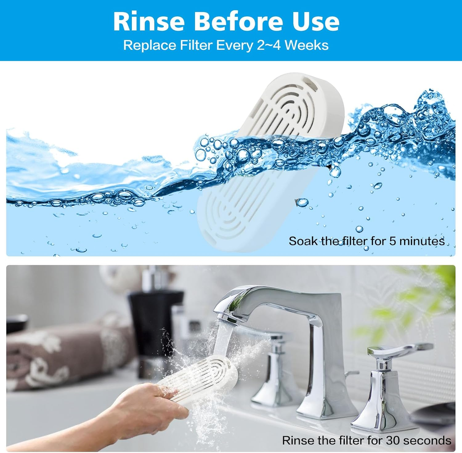 Cat Water Fountain Filter,Cats Fountain Filter Replacement Filters for 3.2L/108Oz Cat Drinking Fountain and 4L/134Oz Stainless Steel Pet Fountain,Pet Water Fountain Filter with Pre-Filter Sponges image number 2