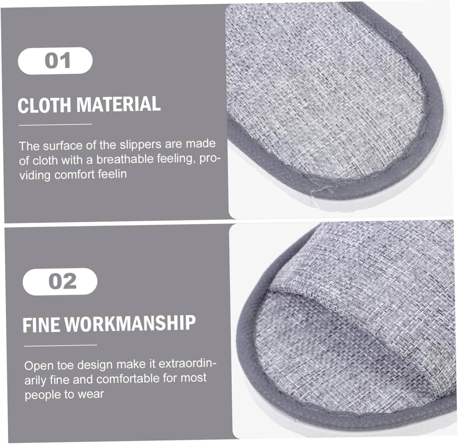 HEATSHAKING 6 Pairs Anti-Skid Sole Disposable Open Slippers for Travel Hotel Home Use Non-Slip One-Off Footwear for Wet Floors and Guest Comfort image number 1