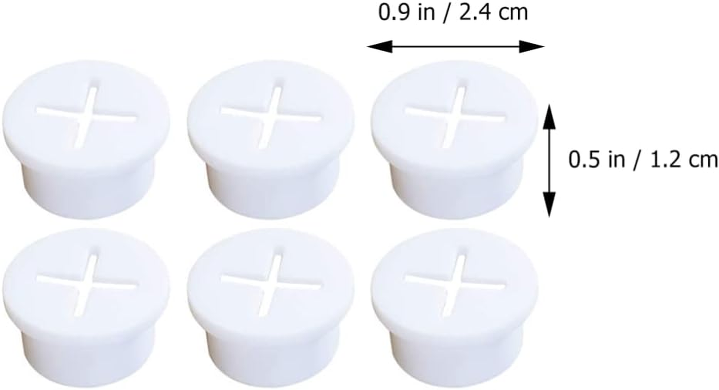 TEHAUX 15Pcs Desk Grommet Cord Wire Holders - Flexible White Cable Grommets for Furniture and Table Cable Management, Wall Pass through Included (White) image number 4