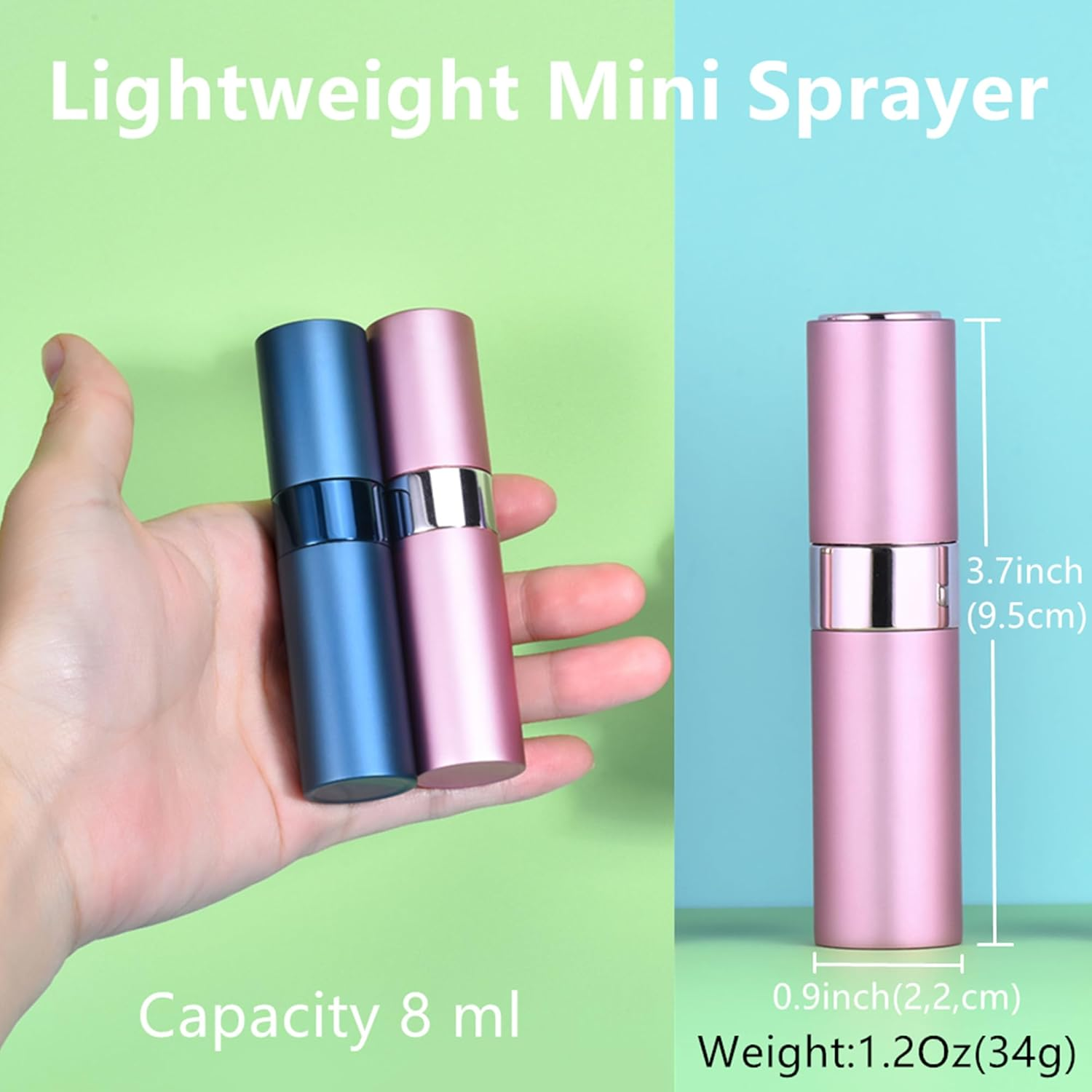 Yikimyfo 3Pcs Perfume Atomizer Cologne Travel Bottle, 8Ml/0.27Oz Refillable Perfume Bottle Portable Fragrances Sprayer Travel Size Cologne Refill Bottle - 3Pcs-8Ml(Grey+Pink+Purple) image number 2