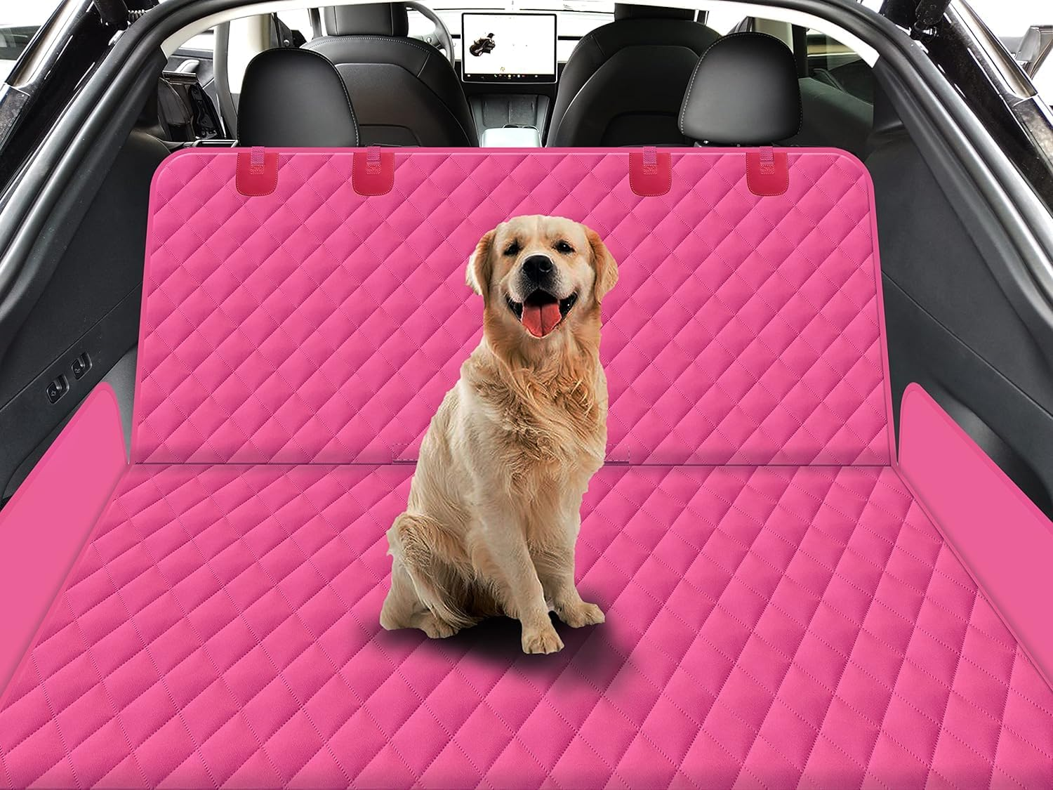 GXT Dog Back Seat Cover Protector for Cars SUV and Trucks with Mesh Window, Scratchproof Nonslip and Waterproof Material(Pink) image number 4