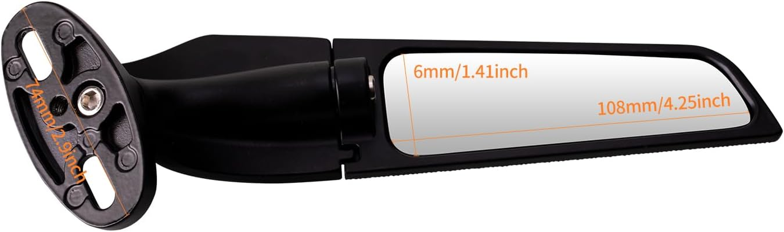 Racing Motorcycle Rear View Mirrors, 360&deg; Rotating Stealth Mirrors Compatible with Honda CBR300R CBR500R CBR600RR CBR1000RR, Kawasaki Ninja 300 400 650, Suzuki GSXR 600 750, Yamaha, Ducati image number 1