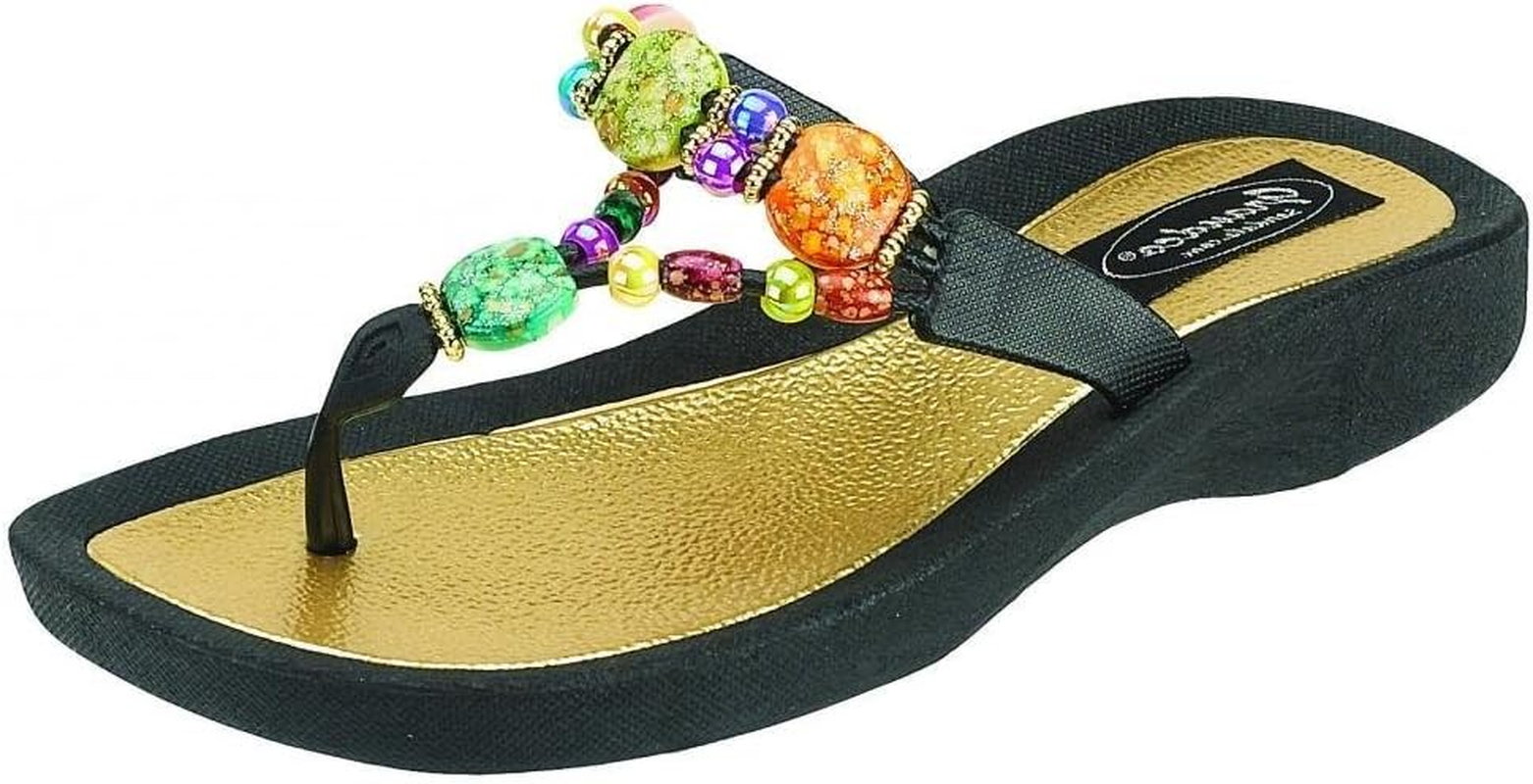 Grandco Women'S Marble Deluxe Thong Sandal