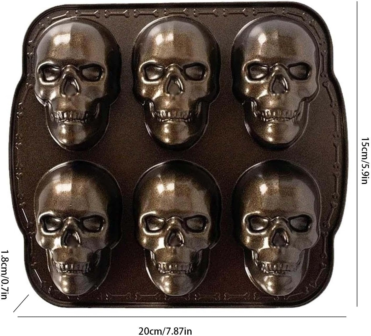 Skull Cake Mold, Creepy Muffin Mould, Skull Candy Tray, Skull Cake Pan, Aluminum Skull Mold, Skull Kitchen Gadget, Skull Cake Tray Kitchen Gadget for Birthdays Christmas New Year Halloween image number 5