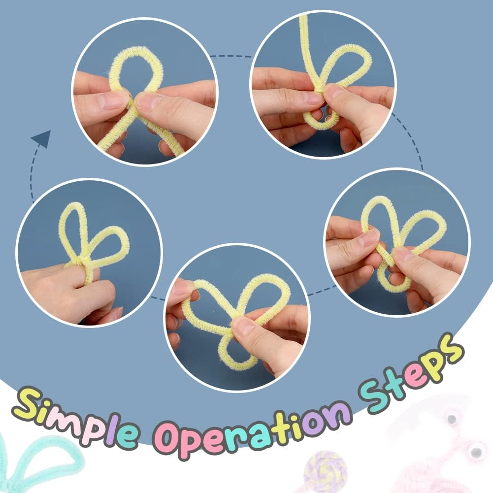 200 Pcs Pipe Cleaners Craft, Pipe Cleaners Chenille Stem,7 Assorted Colors Pipe Cleaners Craft Supplies for Pipe Cleaners DIY Arts Crafts Decorations