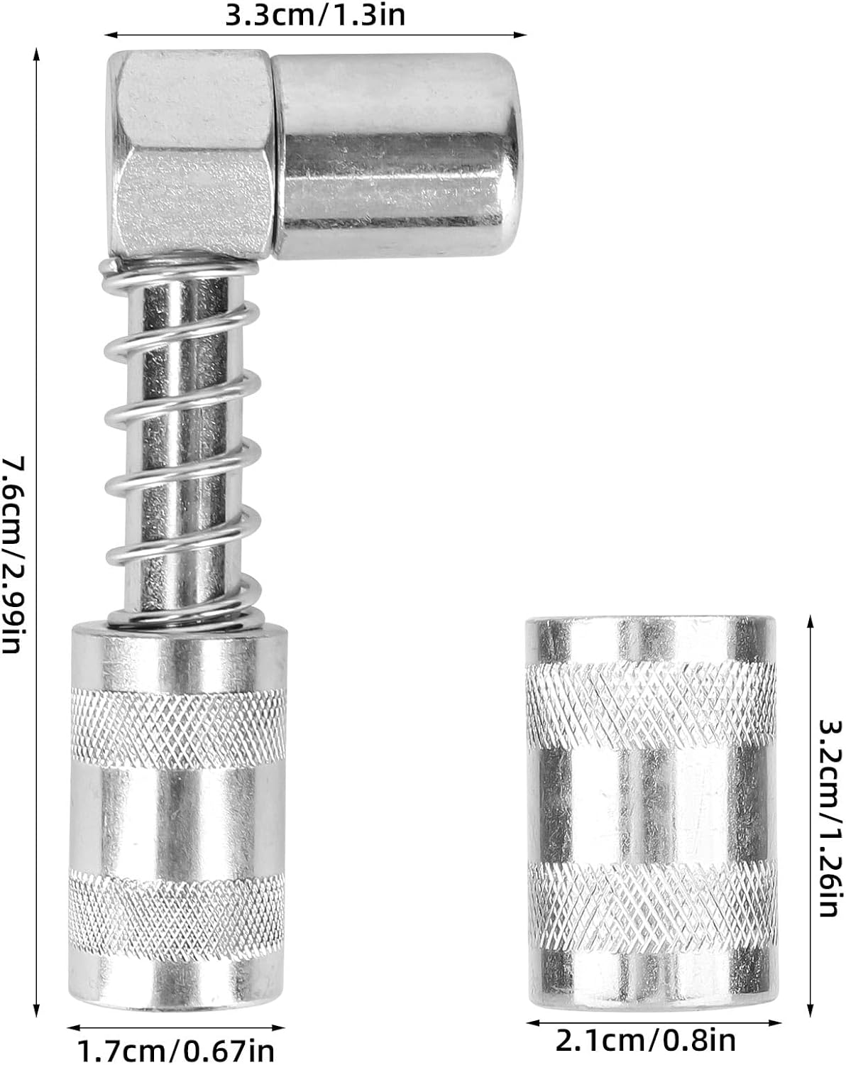 90 Degree Grease Gun Coupler, 90 Degree Grease Gun Adapter Tip Accessory Gear Oil Connector Adapter Fitting in Tight Spaces for Car Truck Maintenance image number 5