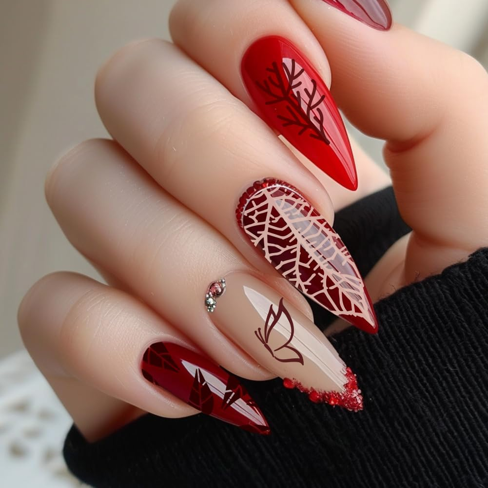 Beinkmake 3Pcs Floral Leaves Nail Stamping Plate Set Lace Seaside Nail Stamp Templates French Tip Nail Art Stamp Plates Butterfly Image Plate Reusable Tools with Stamper Scraper for Manicure Printing image number 5