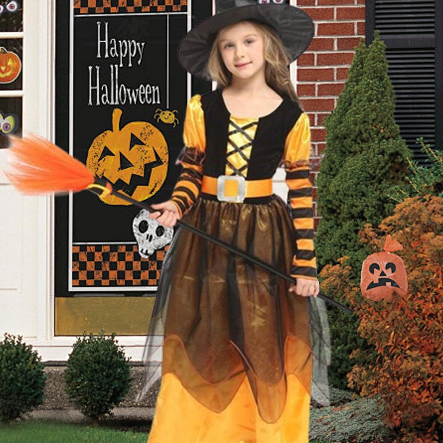 Kids Witch Costume | Cosplay Clothes Witch Costume | Gothic Halloween Cosplay Outfit, Queen Dress Cloth for Cosplay Party image number 3
