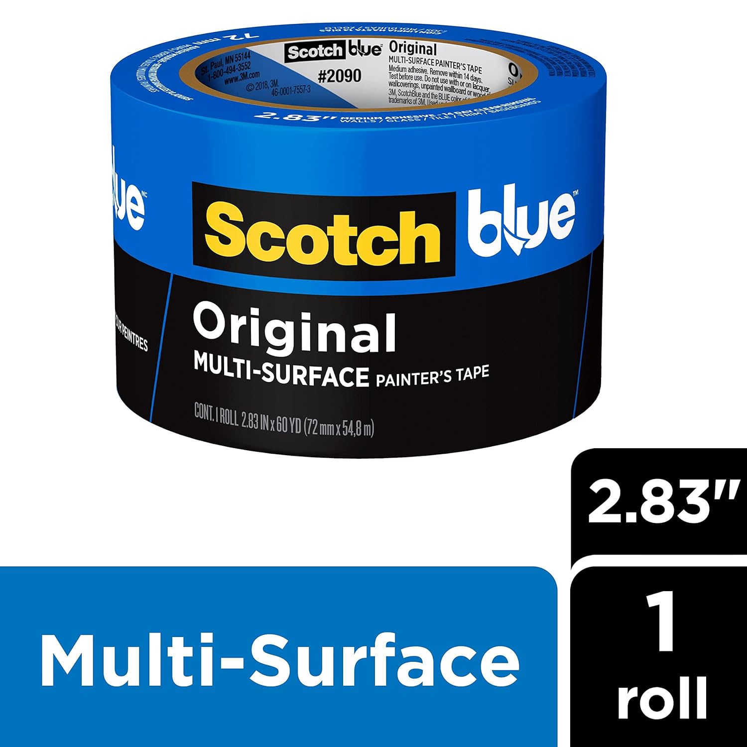 Scotchblue Painter'S Tape, Multi-Use, 2.83-Inch by 60-Yard, 1 Roll image number 1