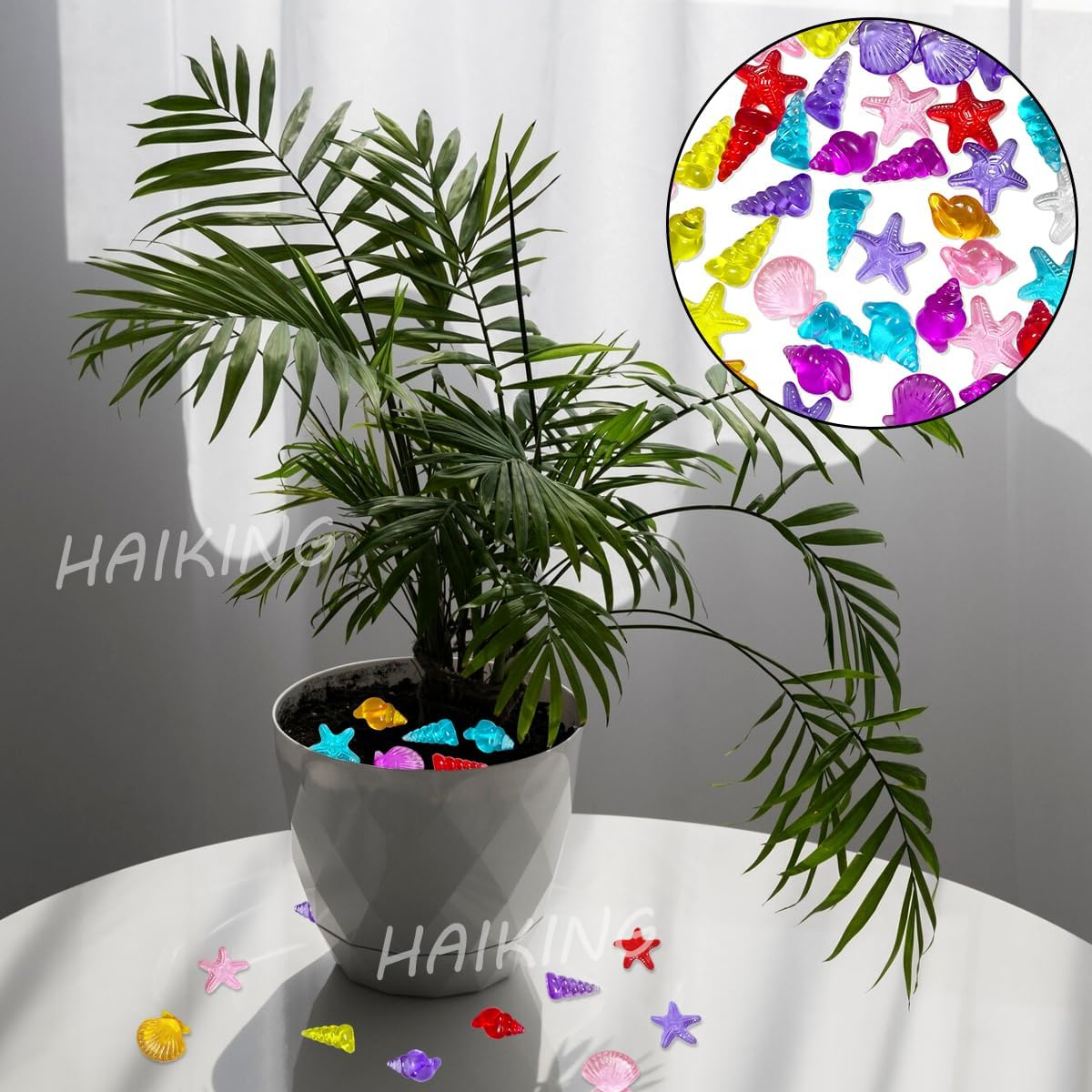 Sea Life Gems, 60 PCS Colorful Sea Creatures Acrylic Gemstones for Fish Tank Decoration, Mermaid, Pool Party Favors (About 25-40Mm) image number 1