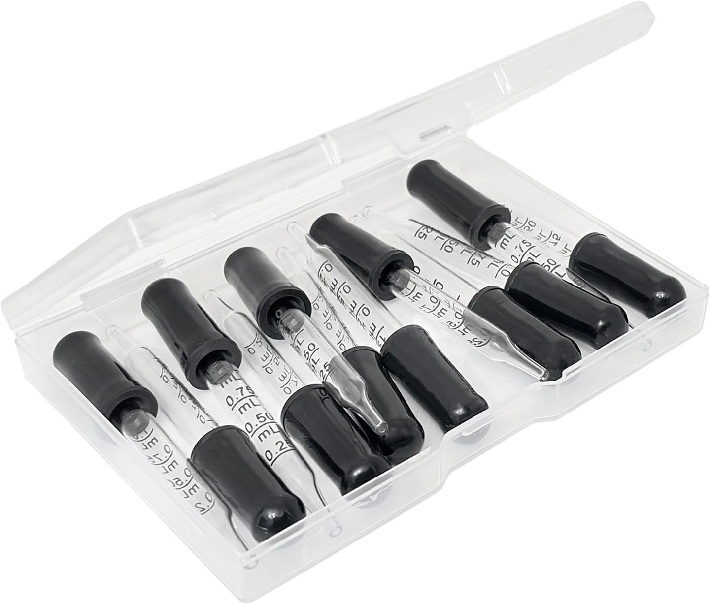 12 Pcs Glass Dropper Pipette, Straight Tip Calibrated Eye Dropper with Black Rubber Bulb 1Ml Precise Liquid Transfer Tool, Essential Oils Crafts Skincare Nutrient Liquid Laboratory Use image number 1