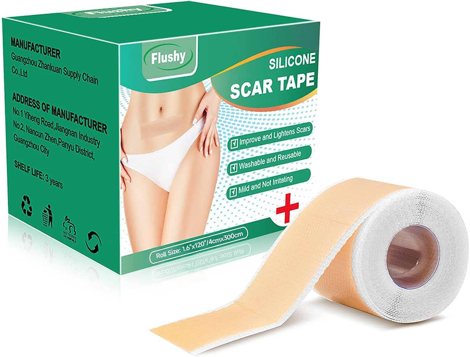 Silicone Scar Sheets, Soft Easy Tear Silicone Scar Tape (1.6"X 120" Roll-3M), Reusable Scar Removal Sheet, Scar Removal Away Strips for Surgical Scars, Keloid Scars, C-Section, Tummy Tuck, Acne Etc. image number 2