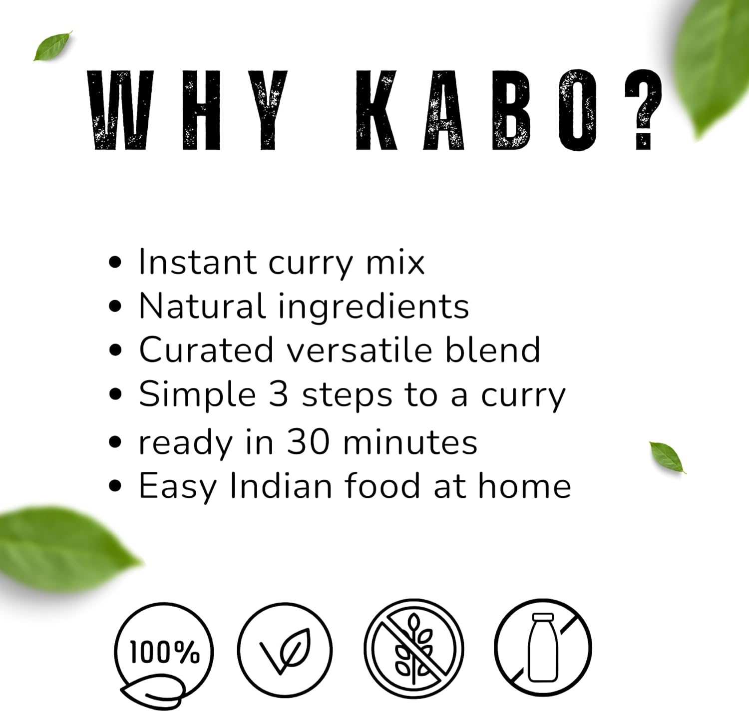 KABO Curry Masala 100G (3.52Oz) &ndash; Authentic Indian Spice Blend Complete Mix, No Onion or Tomato Prep Needed for Meats, Vegetables, Paneer, Lentils & Egg Medium Heat, 100% Natural, Vegan, No Additives, Ziplock Pouch image number 2