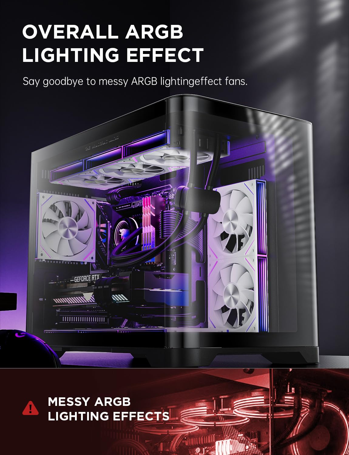 Asiahorse Dawn 120Mm Case Fan, ARGB PWM 1850RPM/71CFM Airflow, Forward & Reverse Blade Design, Low Noise, Precision HDB Bearings High Performance UNI PC Fan Modular Daisy Chain image number 5