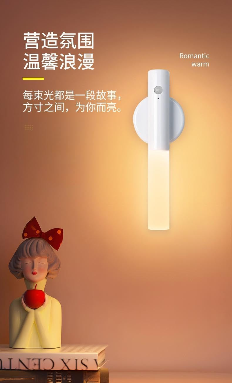 Motion Sensor Wall Light, 180Mm Rechargeable LED, Warm White 3000K, USB Charging, Magnetic Mount image number 6