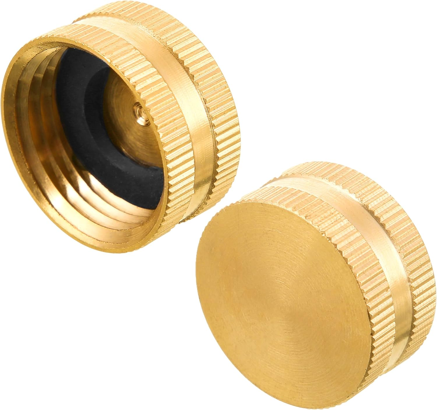 M Mingle Garden Hose Female End Cap, Brass Spigot Cap, 3/4 Inch, 4-Pack with Extra 12 Washers image number 4