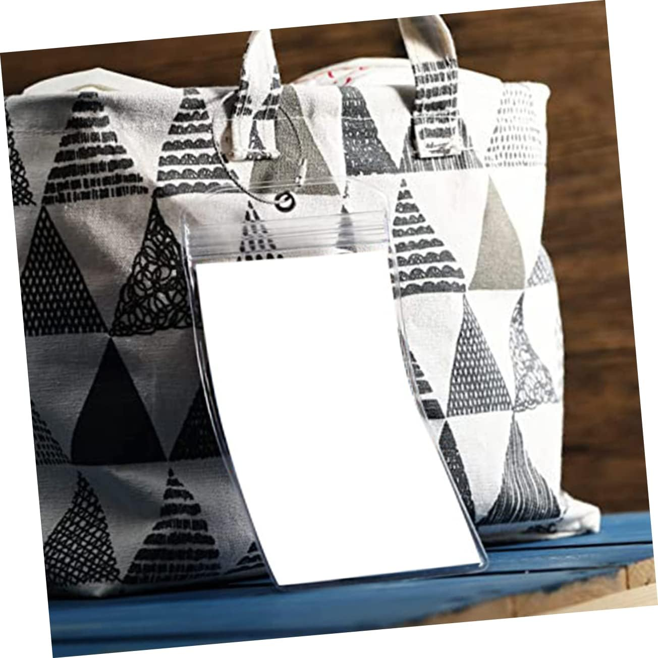 Baluue 6Pcs Luggage Tags for Suitcases PVC Travel Hanging Name Labels with Stainless Steel Keyring and Id Card Holder for Suitcase Briefcase Backpack Durable image number 3