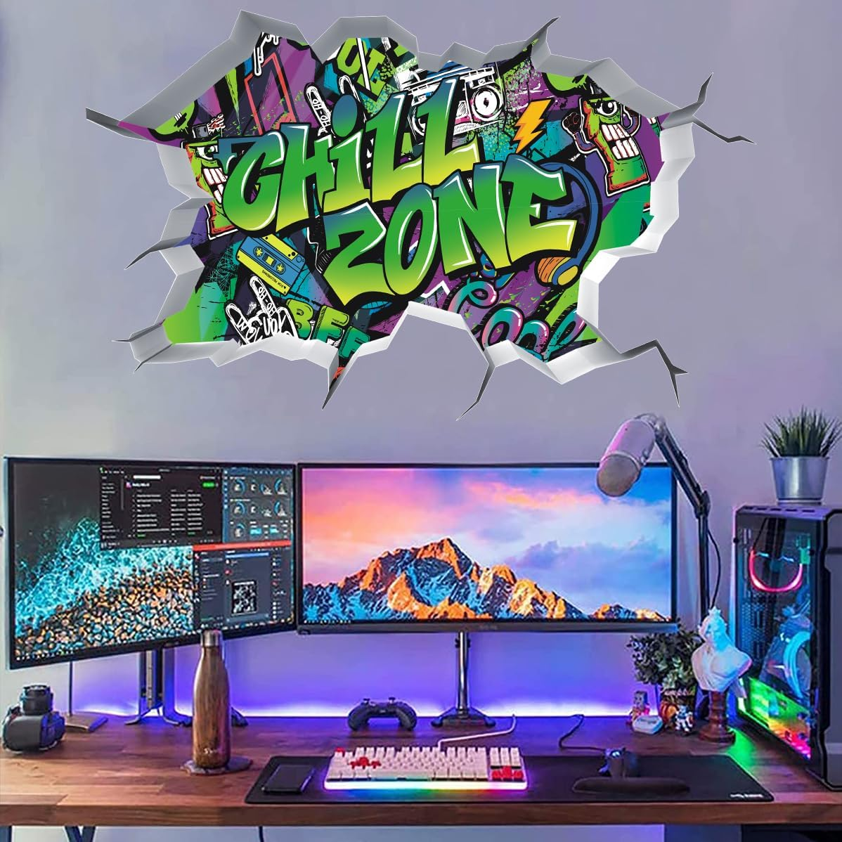 TOARTI 3D Graffiti Wall Sticker Teenager'S Room Saying Chill Zone Wall Sticker Teenager Girls & Boys Graphiti Cool Wall Sticker Teenagers Room Decoration image number 5