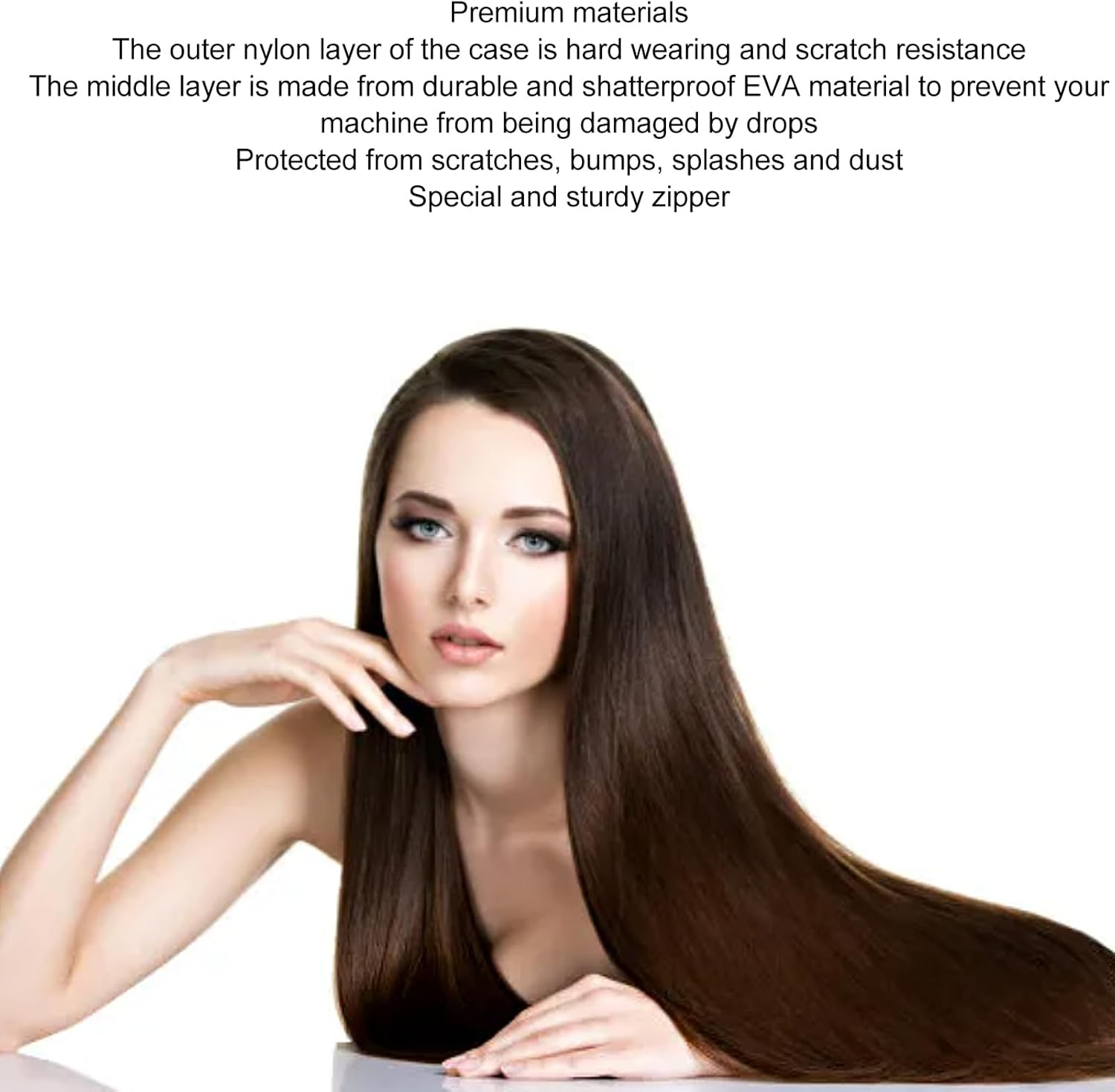 Hard Carry Travel Case for Airstrait HT01 Hair Dryer Hair Straightener, Drop Proof Hair Straightener EVA Case with Carrying Handle, 17.7X3.5X4.3In image number 5