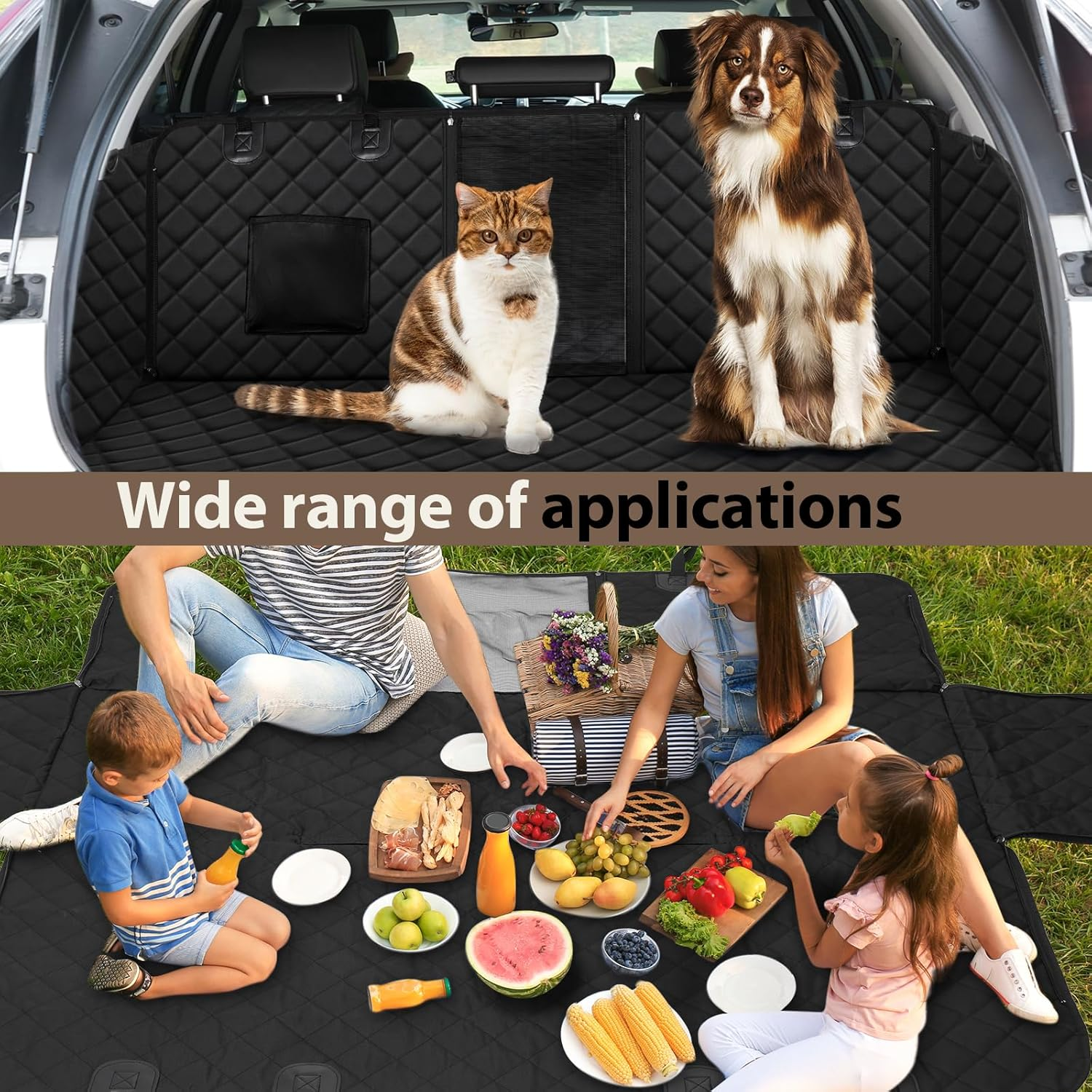 Angooni Non-Slip Dog Hammock Car Seat with Mesh Window- Waterproof Scratch Proof Dog Back Seat Cover, Protector Pet Back Seat Cover Hammock for Cars Trucks Suvs image number 4