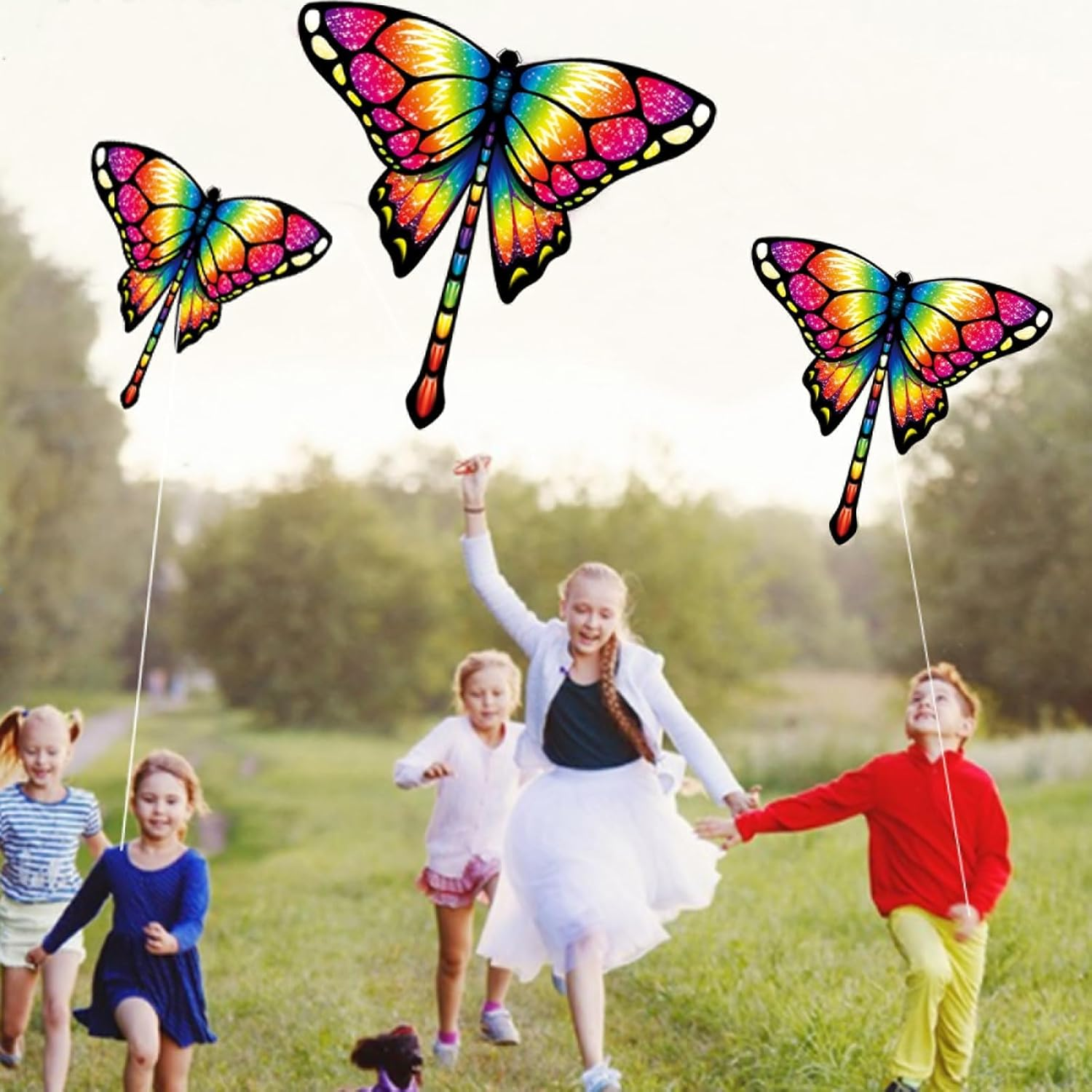 Hapurs Large Kite, Single Line Colorful Kites with Long Tail Beginner, Beach Kite with Winding Handle and Line for Kids and Audlts Beach Outdoor Park Games Activities - Dinosaur image number 6