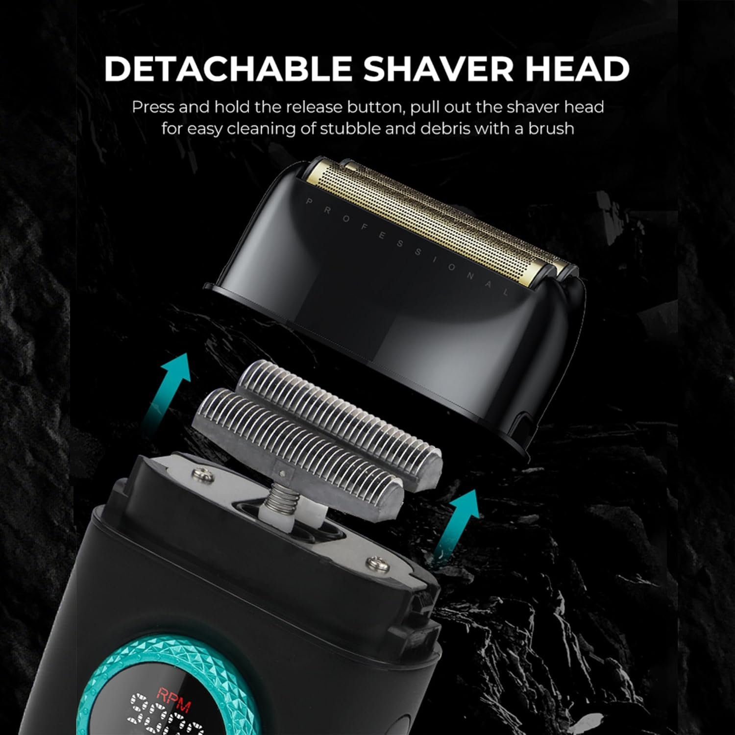 VGR 3-In-1 Professional Hair Trimmer Set with Men'S Hair Trimmer, Trimmer and Razor, Equipped with Improved Motor, Integrated Charging Station, LED Display and Storage Box, Black image number 4