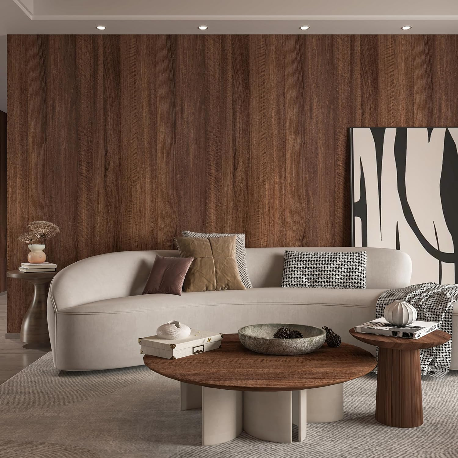 40Cmx3M Brown Wood Grain Contact Paper Peel and Stick No Bubble Thick Wall Sticker Faux Wooden Matte Textured Wallpaper Self Adhesive Removable Waterproof Cabinet Vinyl Wrap Furniture Countertop Decor image number 3