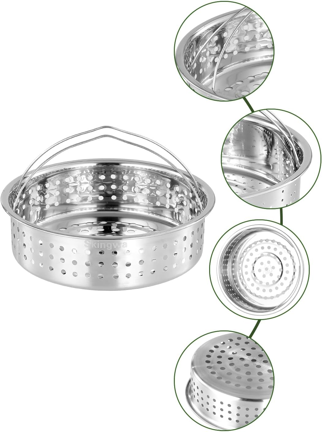 Steamer Basket,Steamer Basket Insert for 6,8 Pots (Big Hole) image number 6