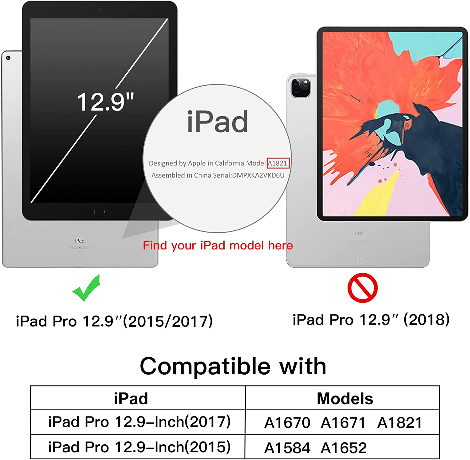 Jetech Case for Ipad Pro 12.9 Inch (2015/2017 Model, 1St/2Nd Generation) with Pencil Holder, Slim Tablet Cover with Soft TPU Back, Auto Wake/Sleep (Red)